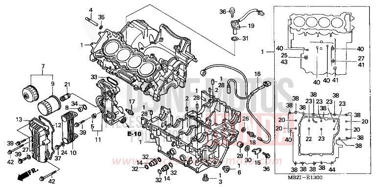 CRANKCASE for CB600F Hornet MAT TITANIUM METALLIC (YR268) from 2006